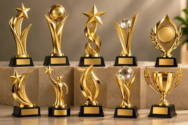 Gold Achievement Trophies - awards and trophies